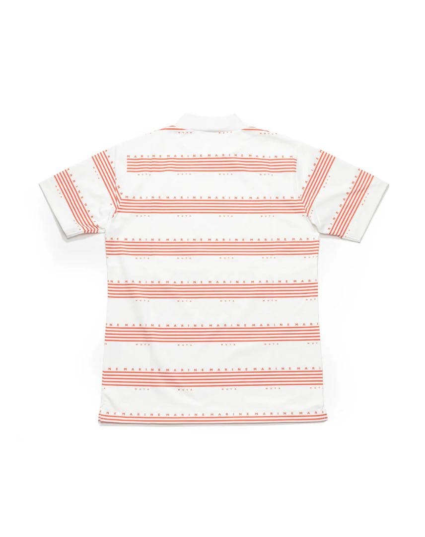 muta ストライプポロシャツ ホワイト/レッド