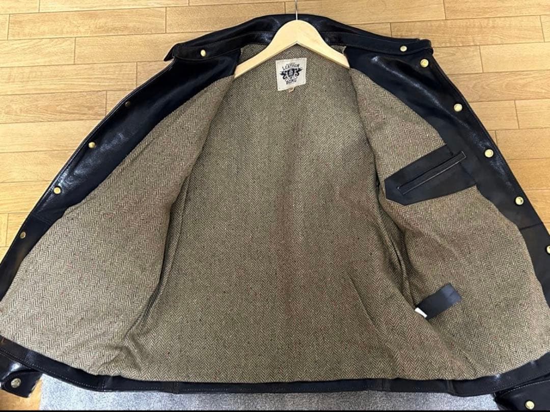 BOMU LEATHER　カーコート　ホースハイド　茶芯　革ジャンXXL(XL)