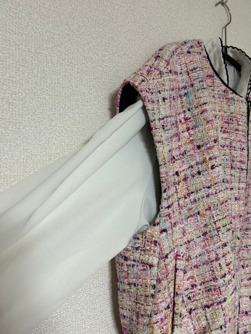 TOMORROWLAND コロレファンシーツイード ジップアップジレ　美品