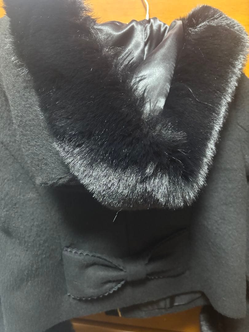 LIZ LISA リズリサ ブラック ビジューリボンショートフードコート