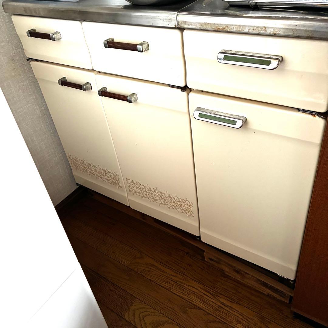 sunwave サンウェーブ　アイボリー　ホウロウ　キッチン収納