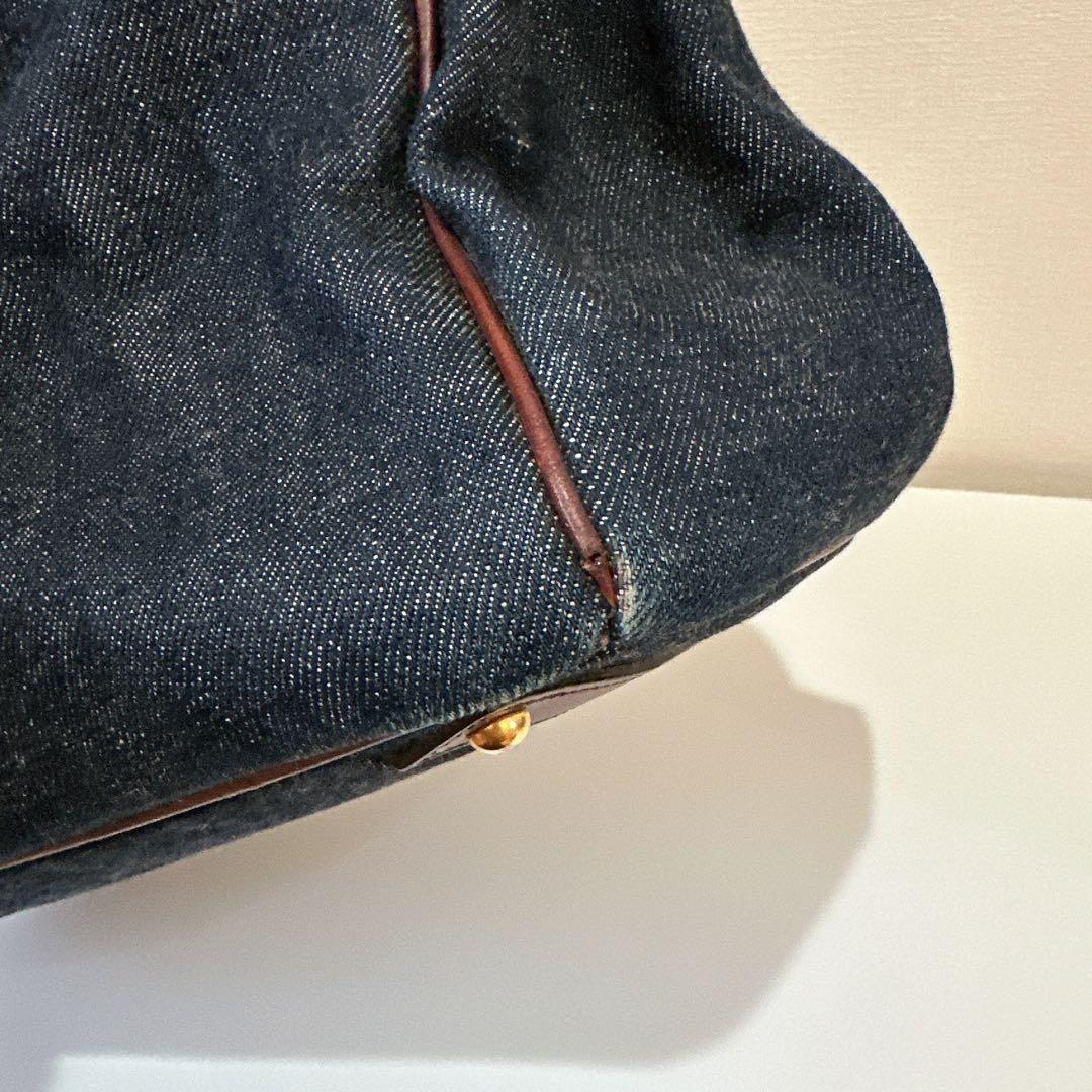 【希少レア】 EVISU エビス レザー デニム バッグ エビス 廃盤