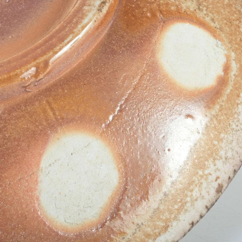 信楽焼　寺垣外窯　杉本貞光作　丸皿　時代箱　V　9919