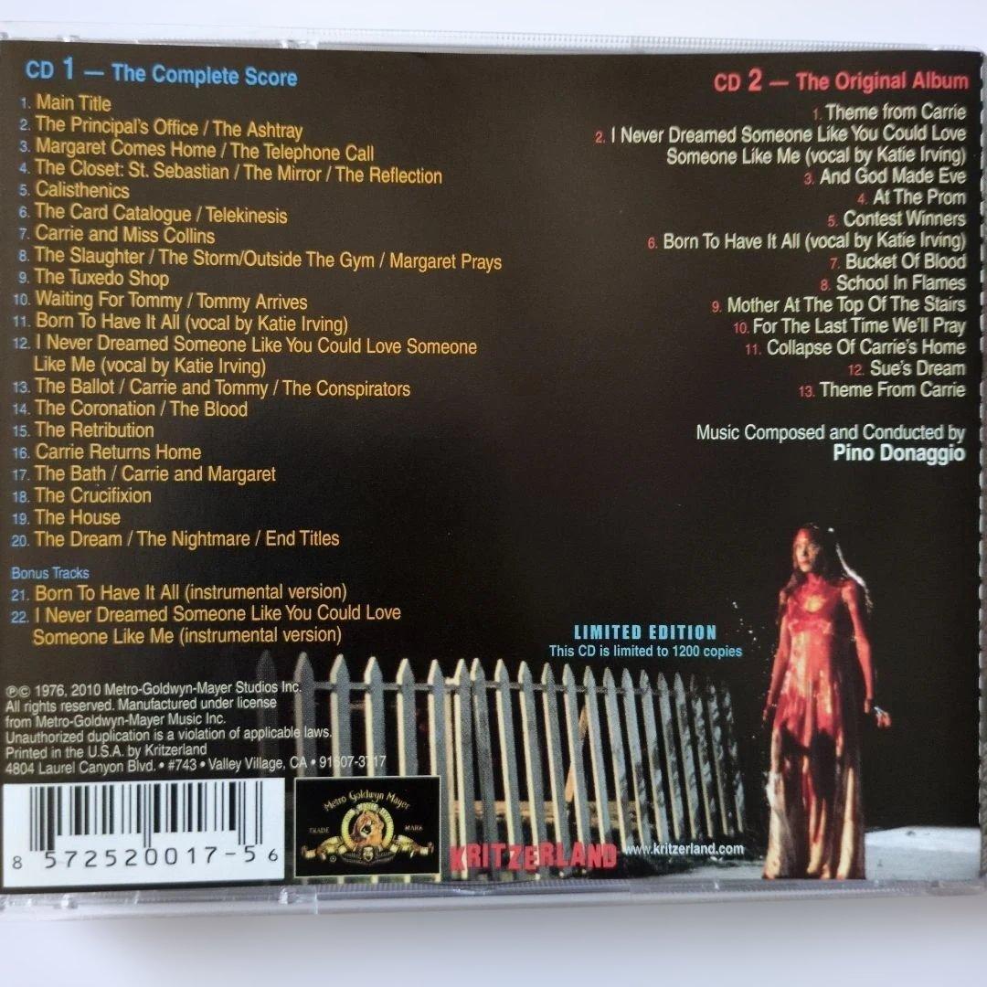 キャリー Carrie - オリジナル・サウンドトラック 限定盤2枚組