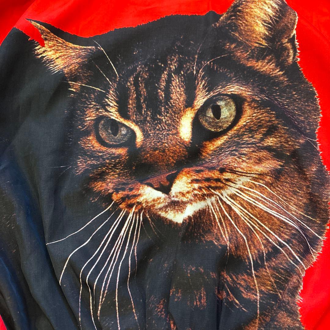 MOSCHINO 猫プリント 赤黒ジャケット　ナイロンジャケット　y2k レア