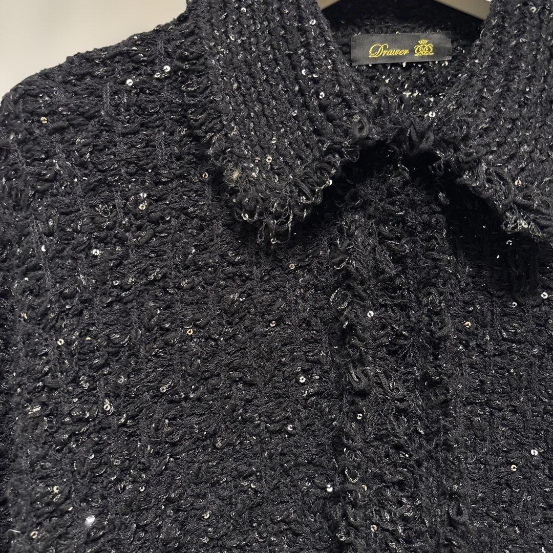 DRAWER 23SS 3G ツイード スパンコール ニットジャケット