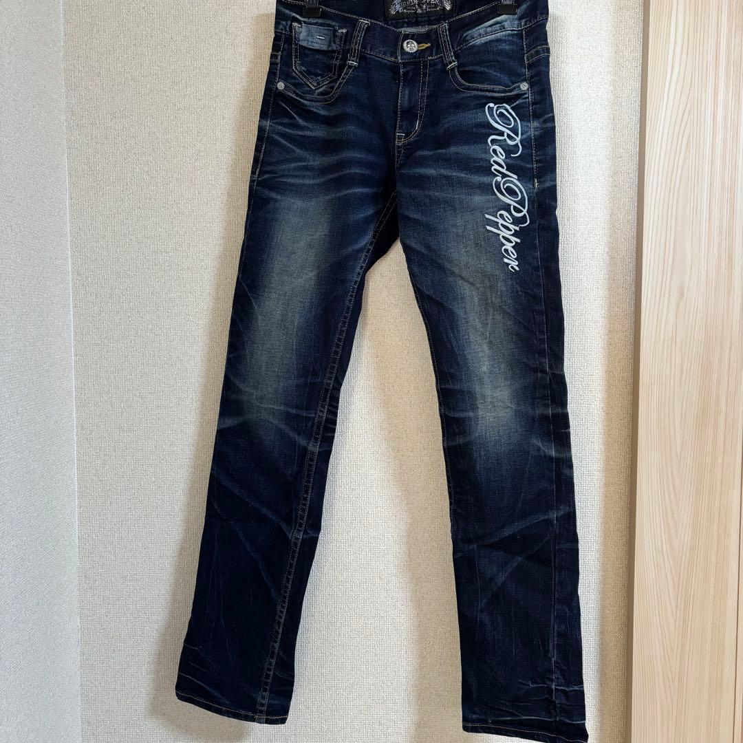 RED PEPPER スカル デニム 刺繍 ジーンズ y2k レッドペッパー