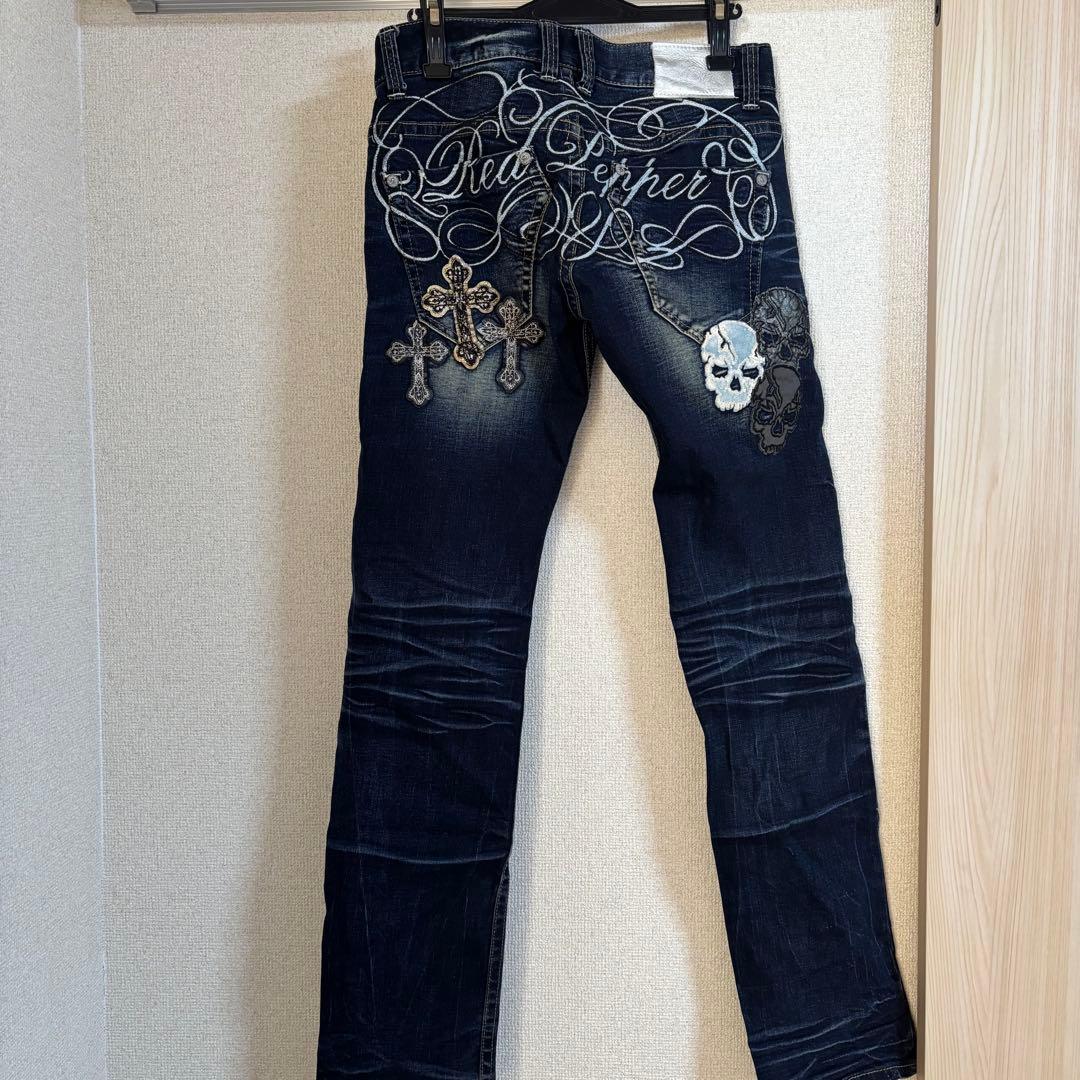 RED PEPPER スカル デニム 刺繍 ジーンズ y2k レッドペッパー