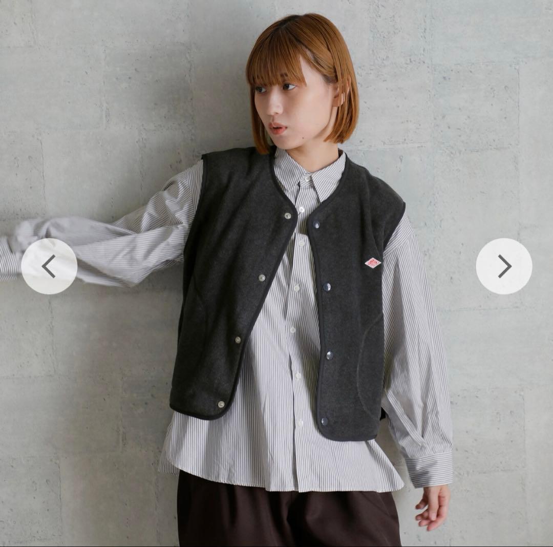 新品 DANTON ダントン フリース カラーレス　ベスト 38 ゆったり