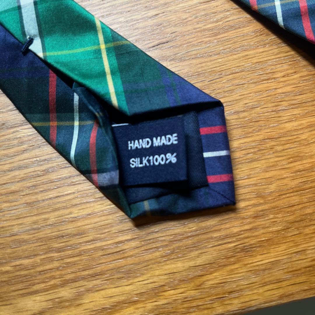 JOHN COMFORT シルク チェック柄 ネクタイ