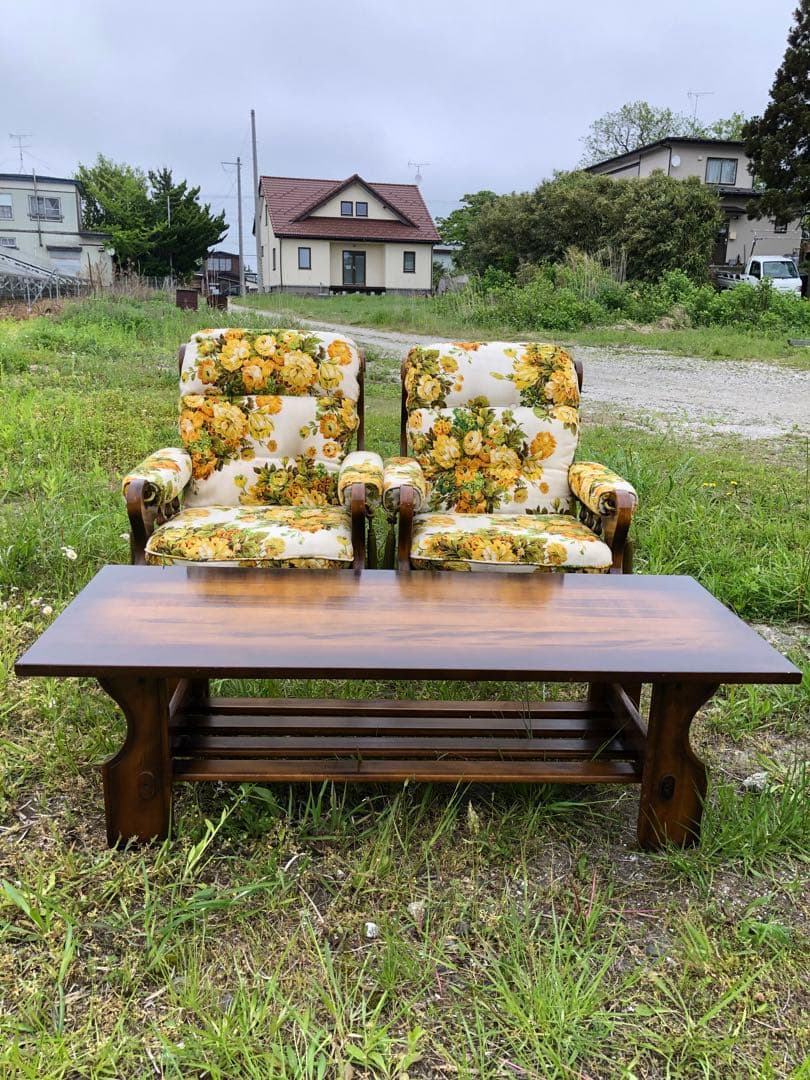 昭和レトロ オールドカリモク ローテーブル センターテーブル カタカナカリモク