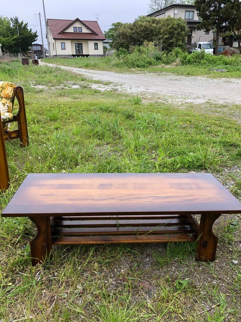 昭和レトロ オールドカリモク ローテーブル センターテーブル カタカナカリモク