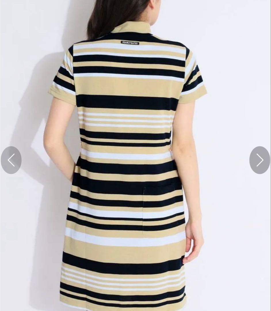 PEARLY GATES ストライプ ポロワンピース