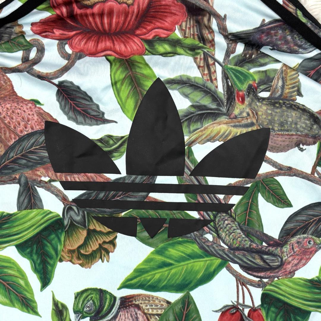 【希少】adidas FARM　花鳥柄セットアップ　M　刺繍ロゴ バックプリント