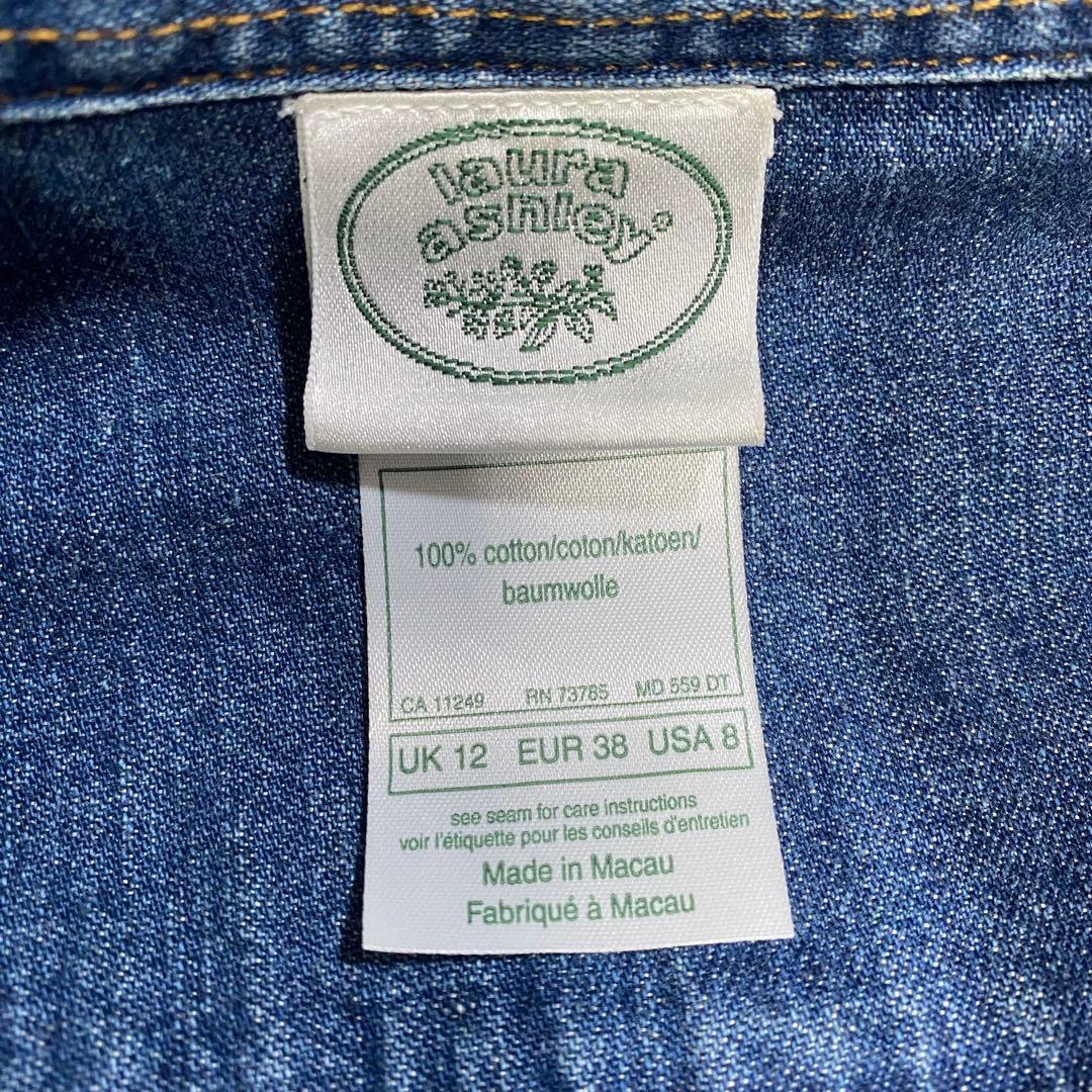 希少♡ローラアシュレイ デニム マキシ丈ロングワンピース Aライン インディゴ