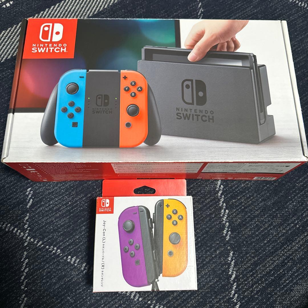 Nintendo Switch 本体（赤青） ジョイコン（紫-オレンジ）付き