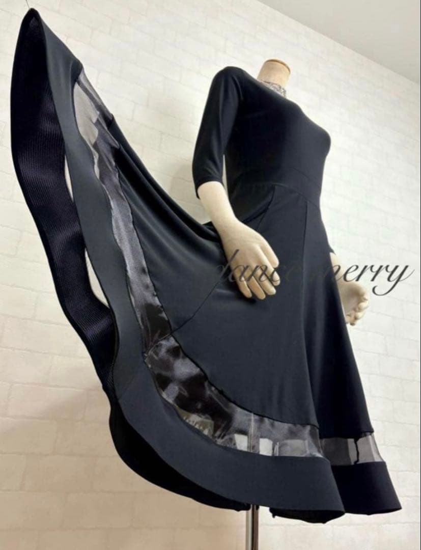 社交ダンス用レッスンウェア 黒 長袖