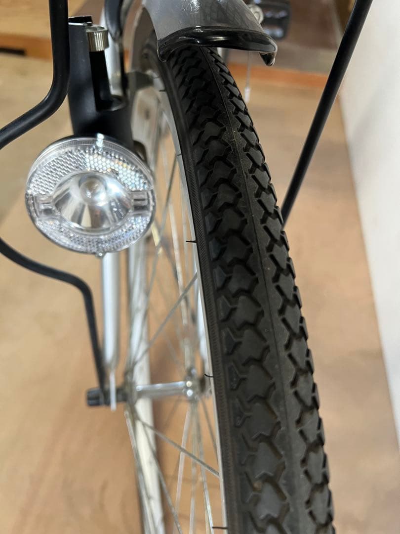 名古屋市内配達無料26インチシングルギア変速無シルバー走行少ない