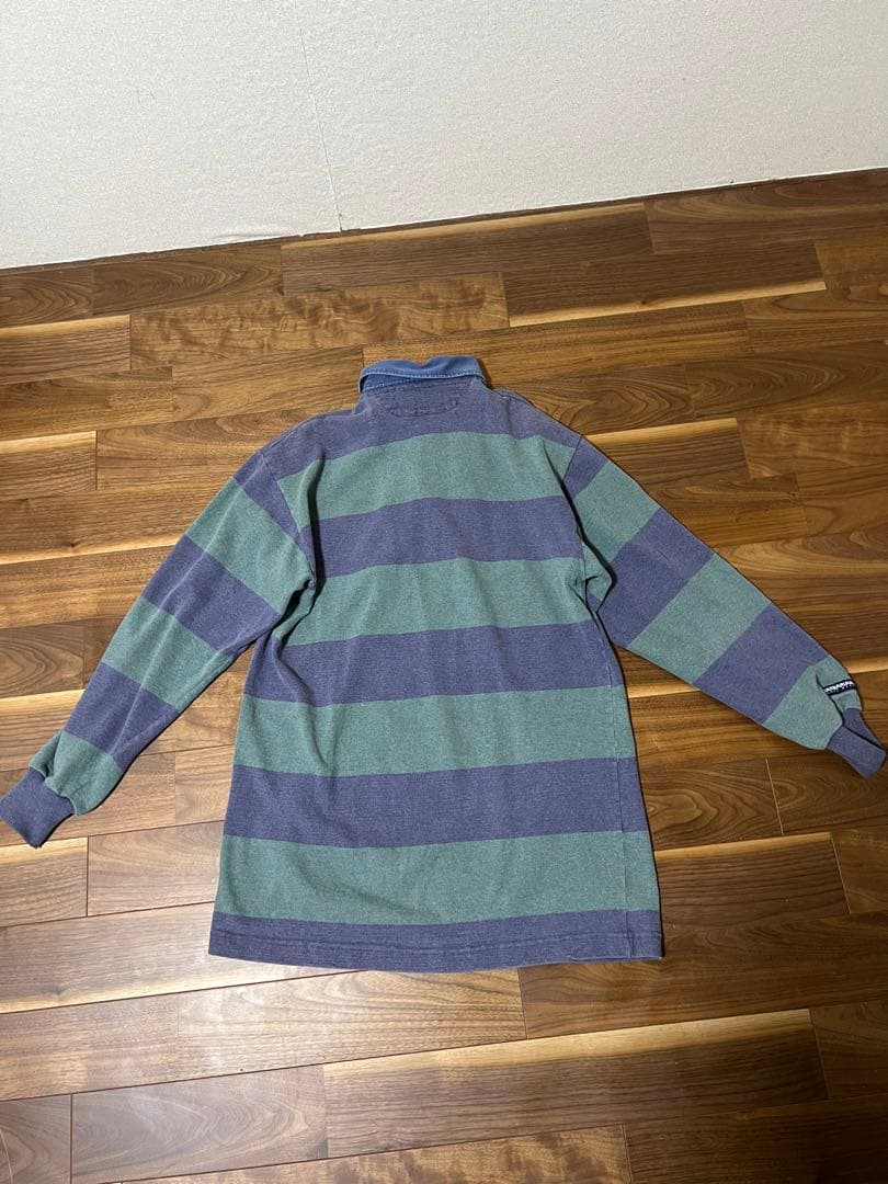 BARBARIAN メンズラガーシャツ　ボーダー　XL カラー緑　紫