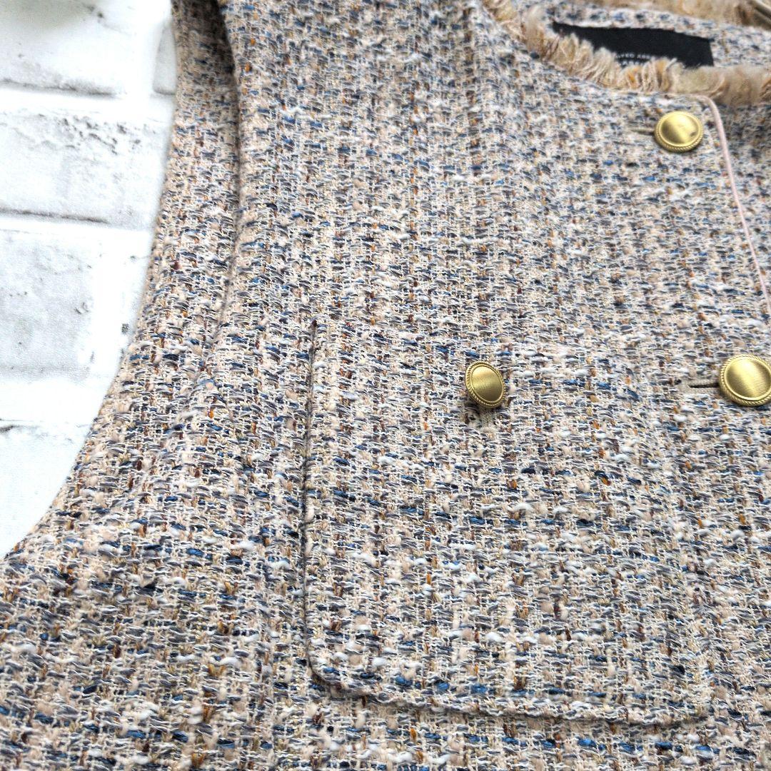 グリーンレーベルリラクシング ツイード ジレ 金ボタン ベスト