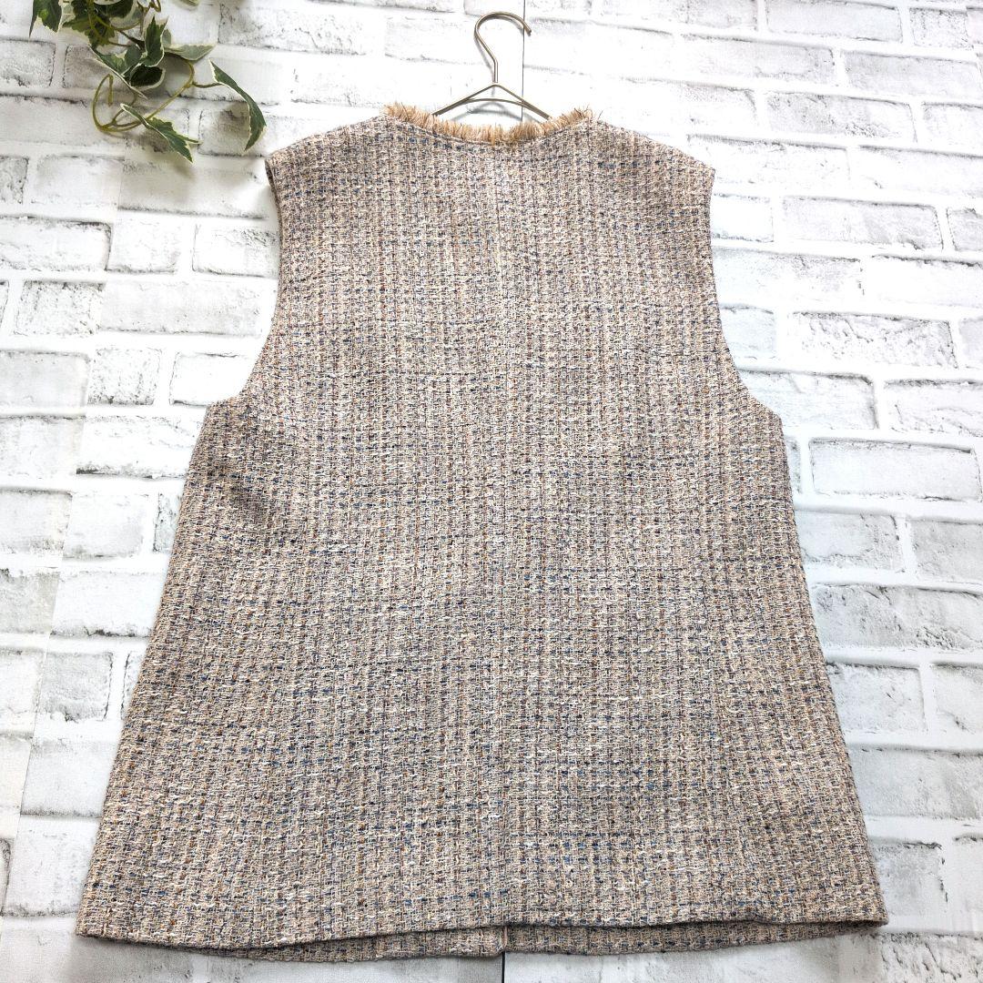 グリーンレーベルリラクシング ツイード ジレ 金ボタン ベスト