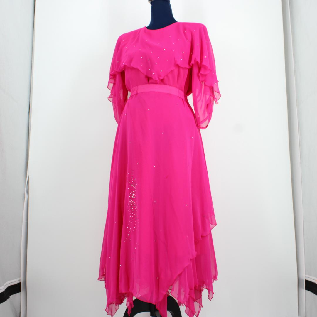 【美品 日本製社交ダンス衣装】上下セット Sanline ピンク かわいい 上品