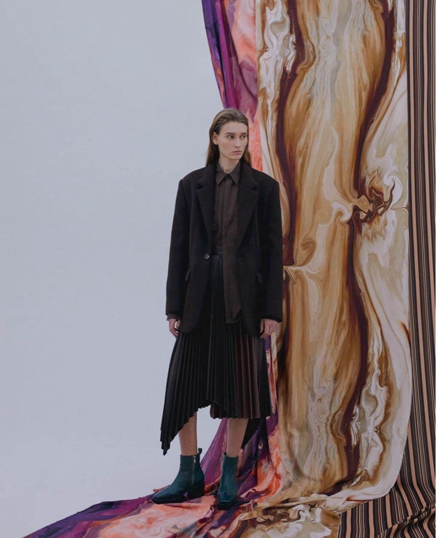 G.V.G.V. ウール トロピカル生地 シャツ ブラウス 茶色 ブラウン