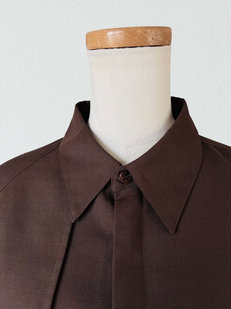 G.V.G.V. ウール トロピカル生地 シャツ ブラウス 茶色 ブラウン