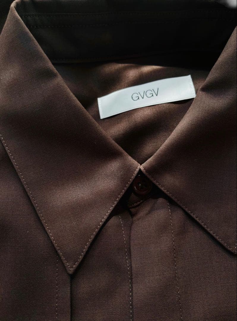 G.V.G.V. ウール トロピカル生地 シャツ ブラウス 茶色 ブラウン
