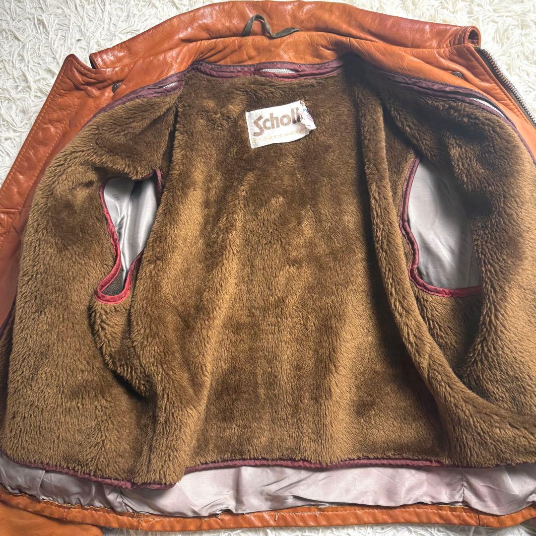 70s後半 Schott ヴィンテージ レザージャケット 42 TALON ボア