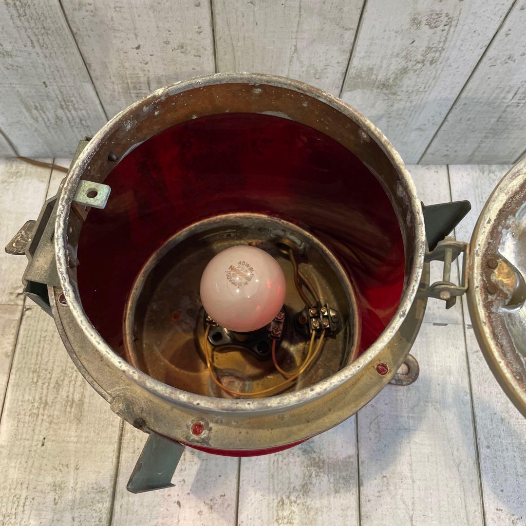 マリンランプ　紅燈ランタン　船舶用　ランタン　電気　日本船燈株式会社　昭和レトロ