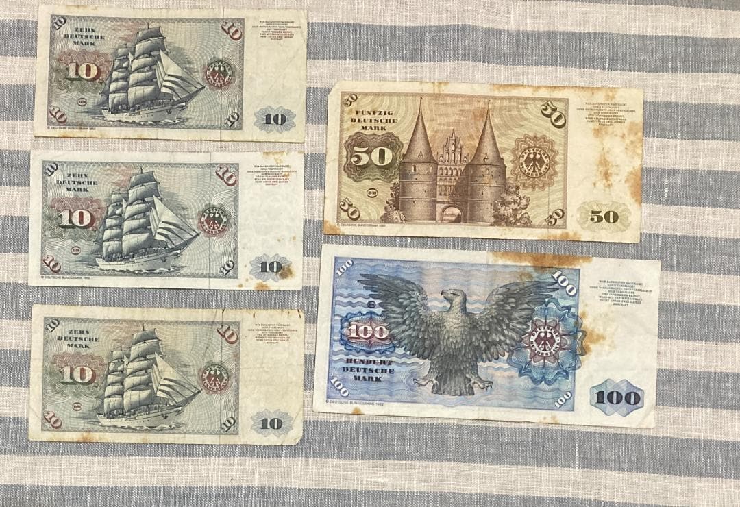 ドイツ 旧紙幣　110, 50, 100マルク セット販売
