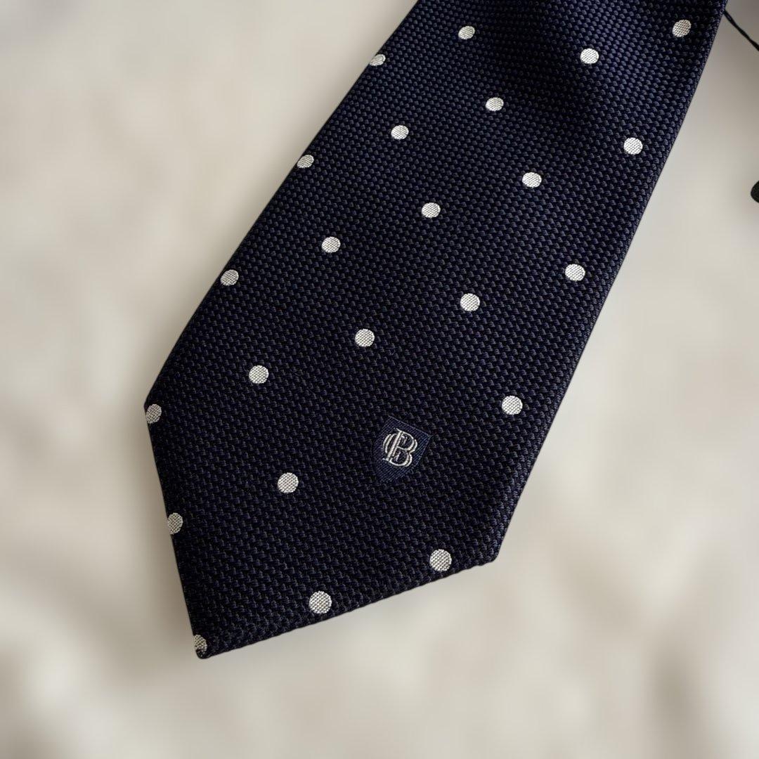 未使用 ブラックレーベルクレストブリッジ ネイビー ドット ネクタイ