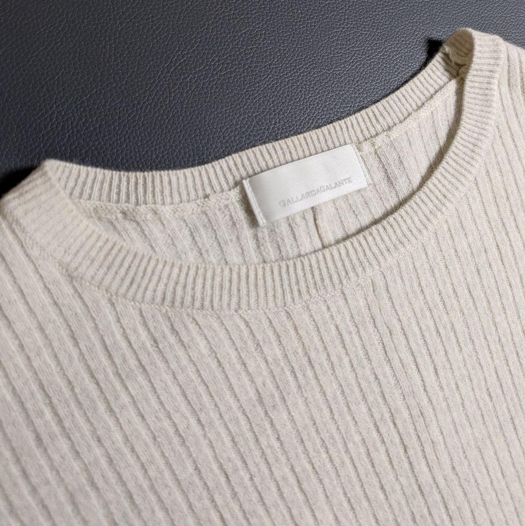 ガリャルダガランテ／23AW 定価3万円 フレアスリーブ リブニットワンピース