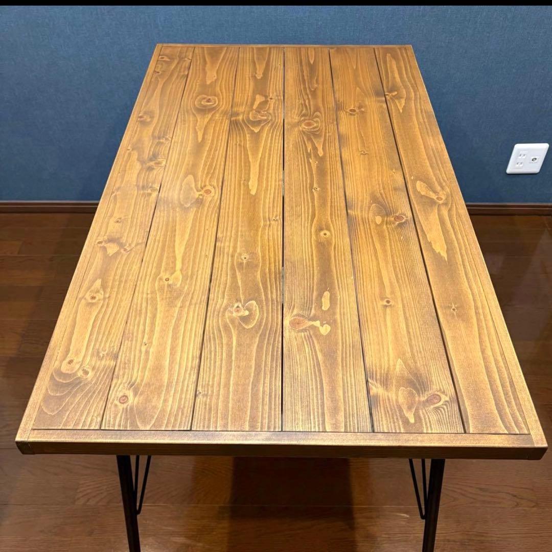 無垢材天板 ダイニングテーブル 幅120 奥行70 4人掛 天然木パイン材