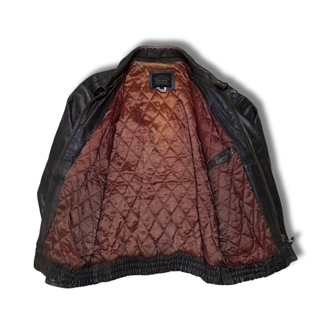 90s A-2 フライトジャケット 本革 レザー L 米軍 短丈
