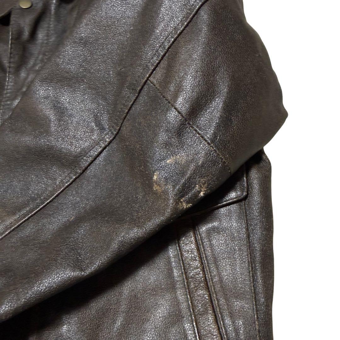 90s A-2 フライトジャケット 本革 レザー L 米軍 短丈