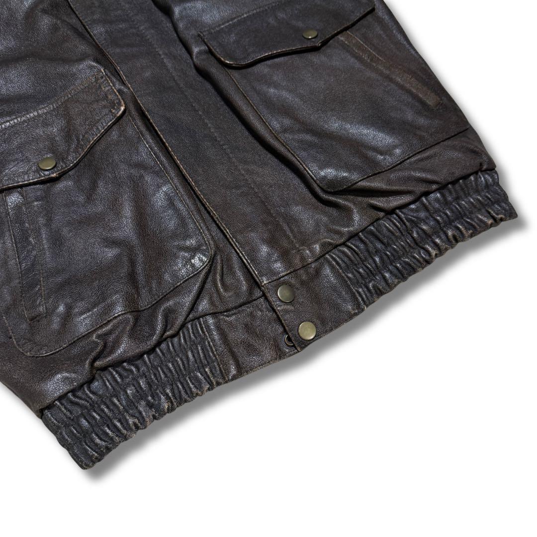 90s A-2 フライトジャケット 本革 レザー L 米軍 短丈