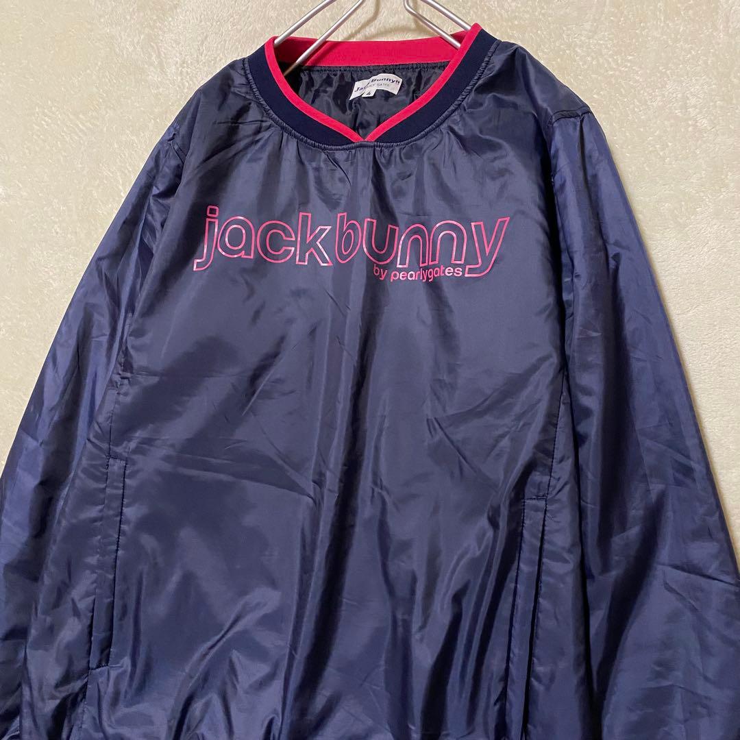 【美品✨】ジャックバニー 中綿スニード ナイロントレーナー デカロゴ 紺 M相当
