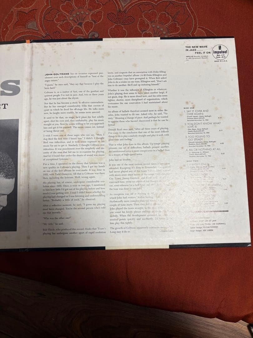 【値下げ中！】John Coltrane Ballads レコード LP