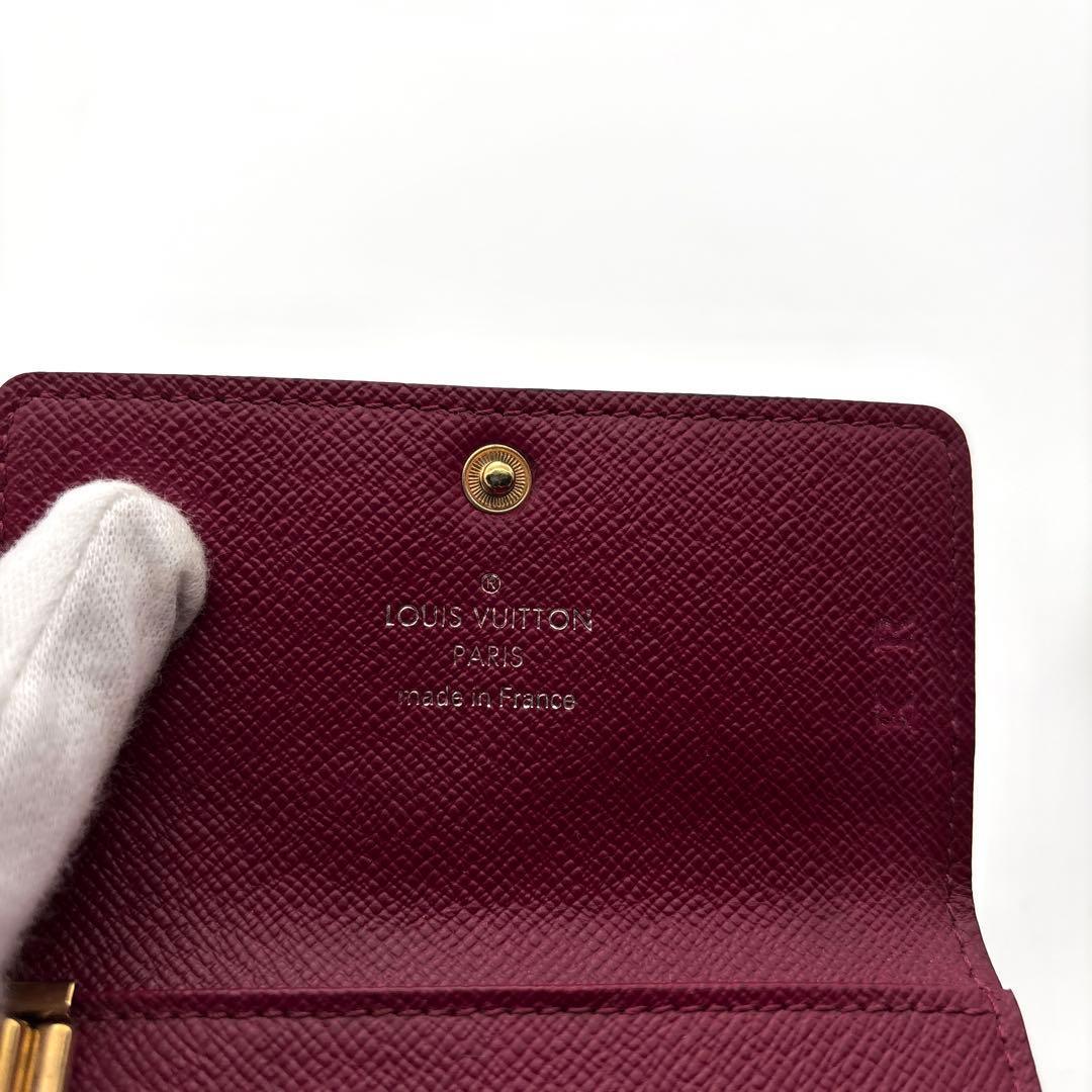 鑑定済:ルイヴィトン　ミュルティクレ6 モノグラム キーケース フューシャ