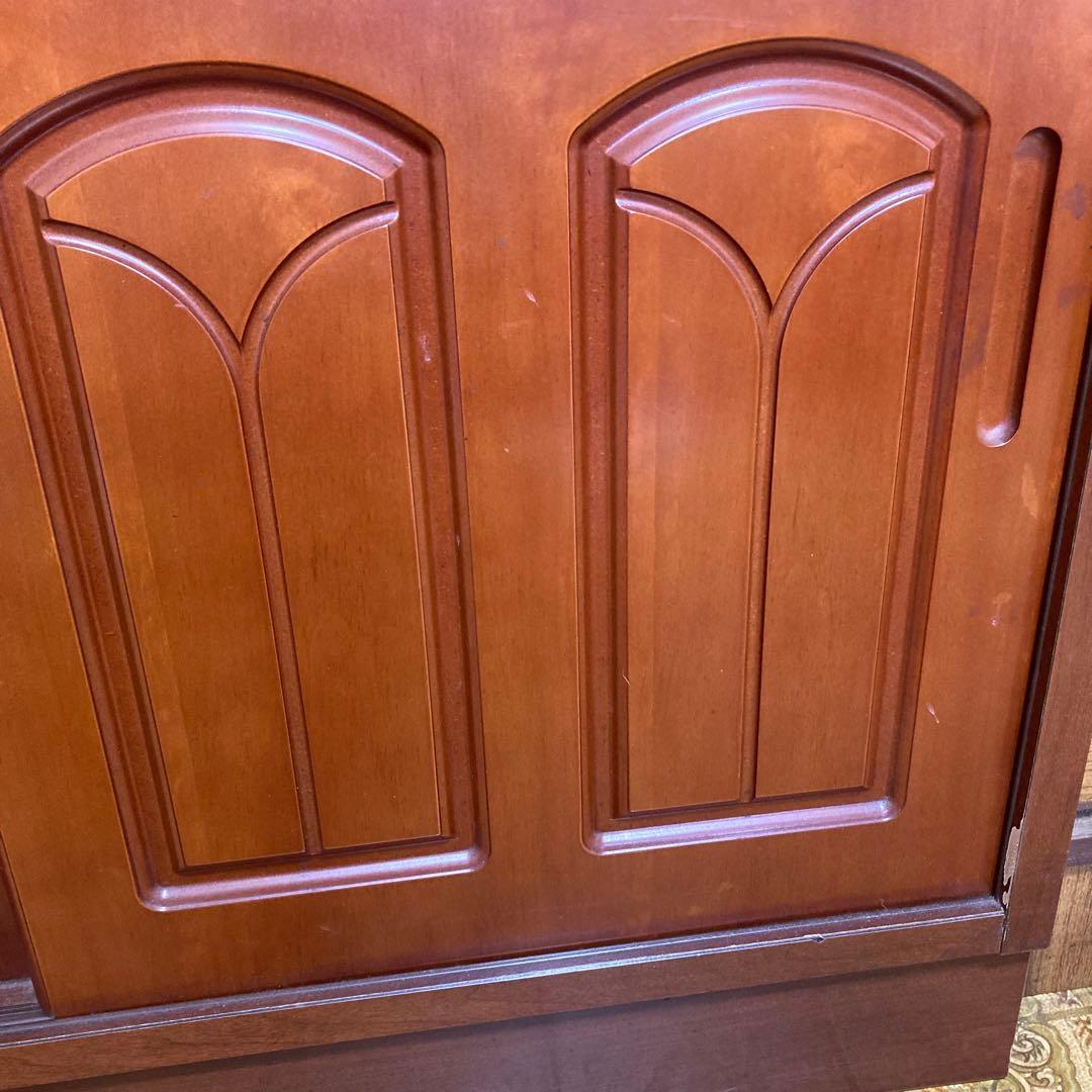 アンティーク　コロニアル調　木製 食器棚　キャビネット 飾り棚 幅89㎝