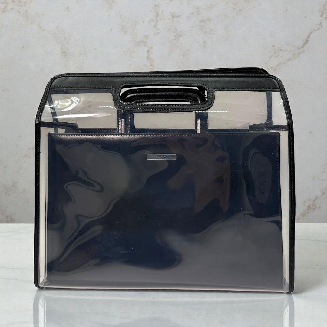 GUCCI グッチ トートバッグ 2way スケルトン ビニール レザー