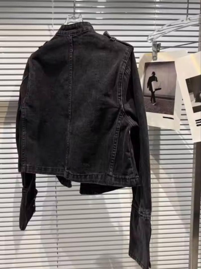 短丈&袖長ナポレオンデニムミリタリージャケット 当日/翌日発送