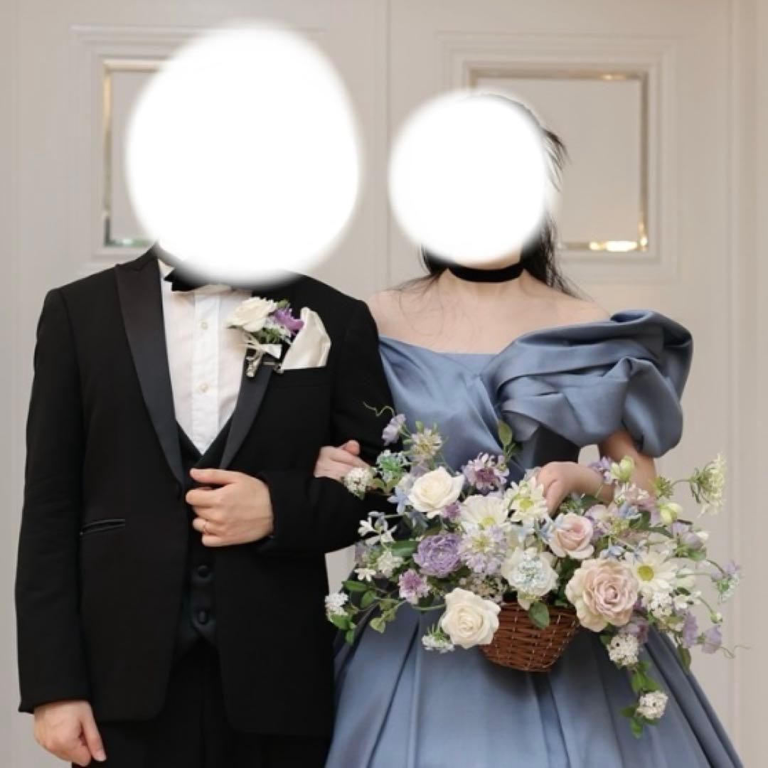 ウェディングブーケ　バスケットブーケ　花かご 淡色 韓国風 インテリア