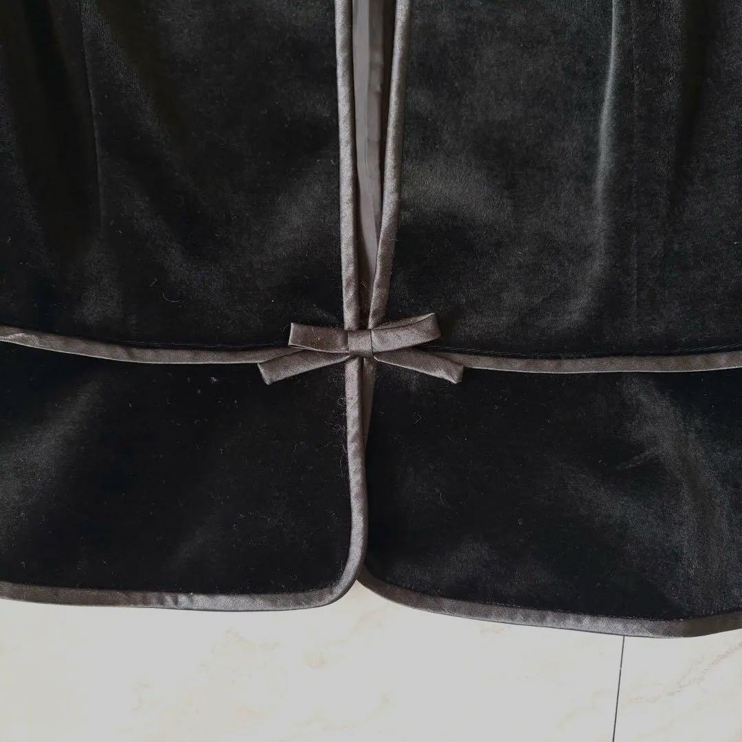 【極美品】M'S GRACY エムズグレイシー ベロア サテン ジャケット 黒