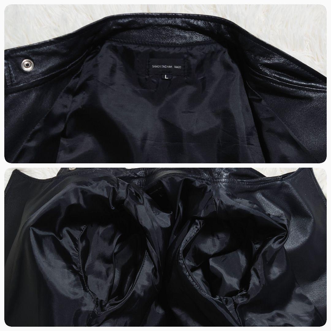 シモキタザワリンゴ　ダブルライダース　レザージャケット　本革　黒　L