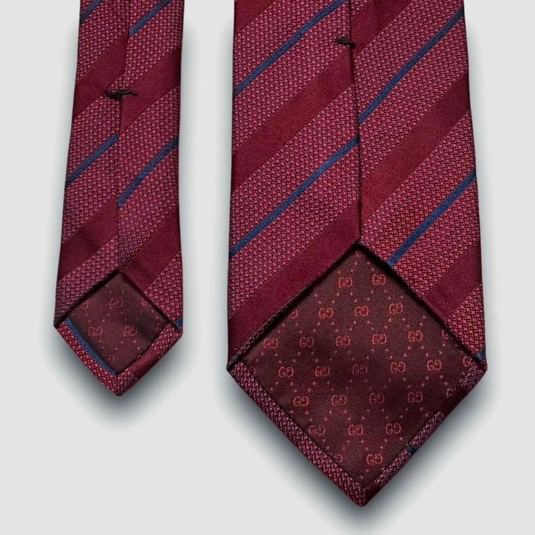 良品✨GUCCI ネクタイ　グッチ　ジャガード　刺繍　ロゴ　かっこいい　【B】