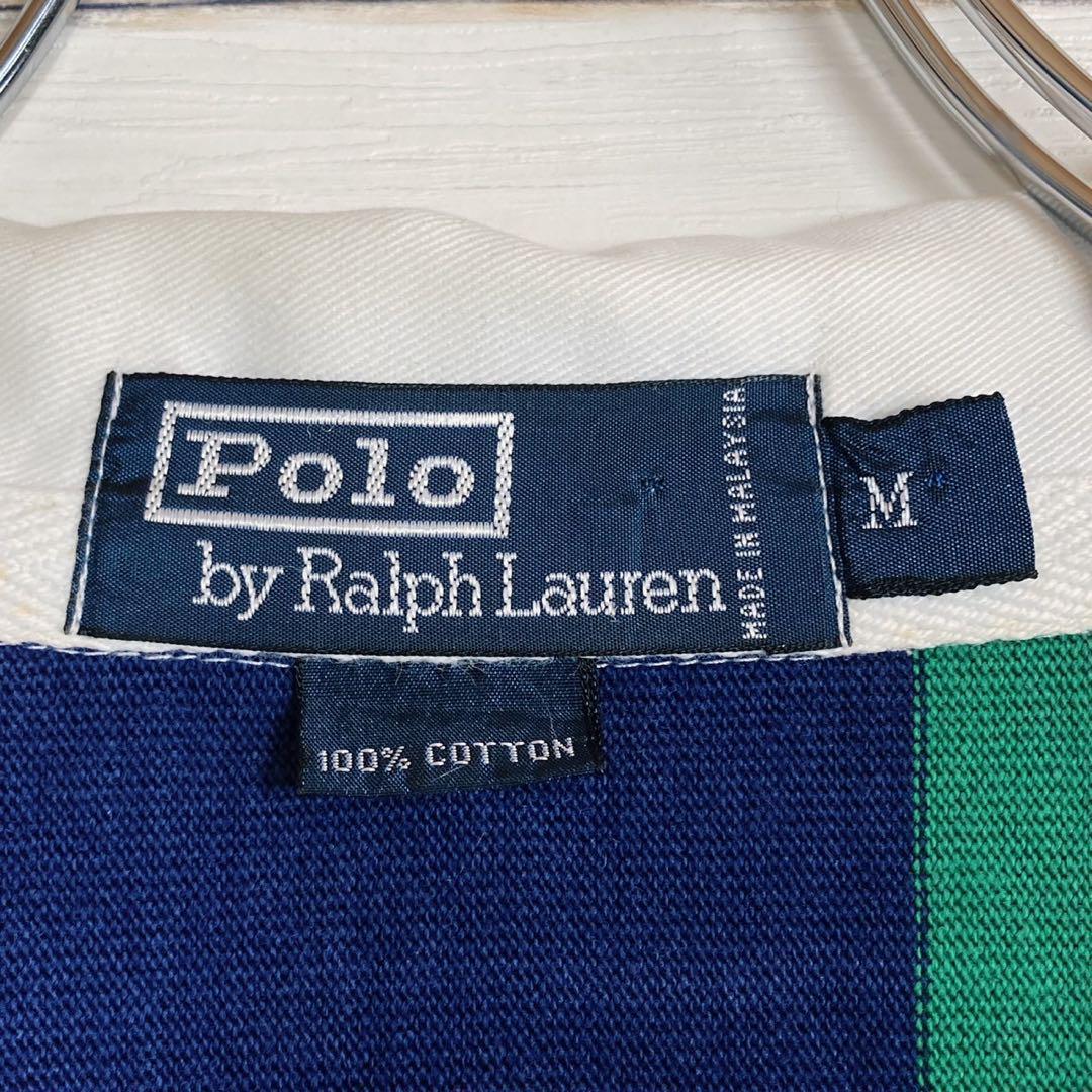 セール《美品》ポロバイラルフローレン☆M☆ラガーシャツ☆刺繍☆マルチストライプ