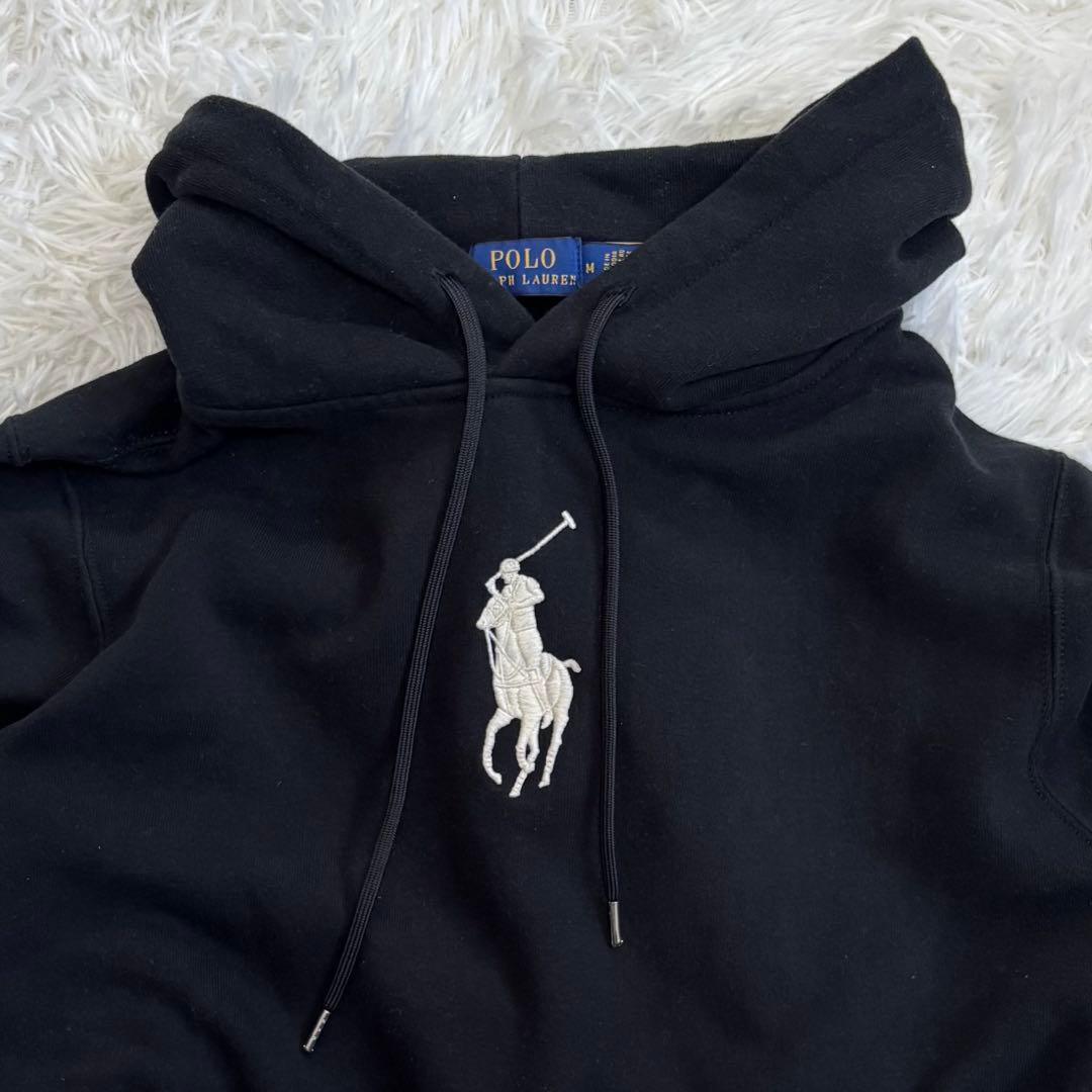 【現行タグ✨️】ポロラルフローレン パーカー ビッグポニー 裏起毛 ブラック M